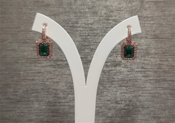 Orecchini Sangiorgi Preziosi Donna in Oro rosa Smeraldo M80B06011402870 - M80B06011402870